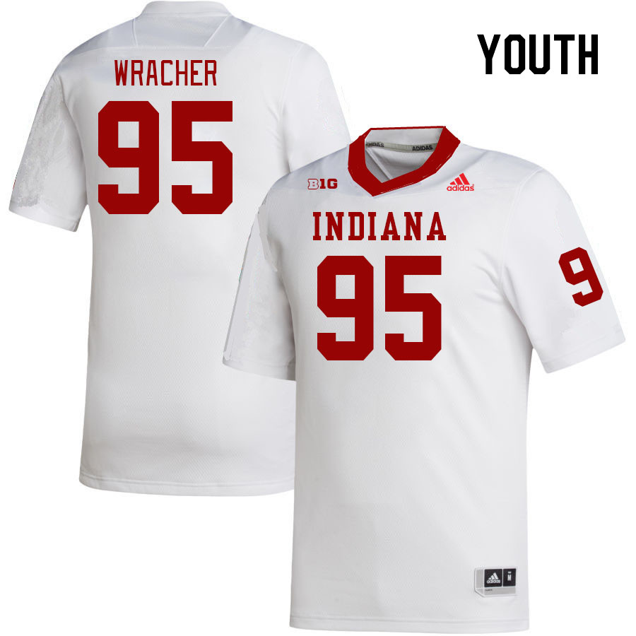 Youth #95 Sean Wracher Indiana Hoosiers College Football Jerseys Stitched-White